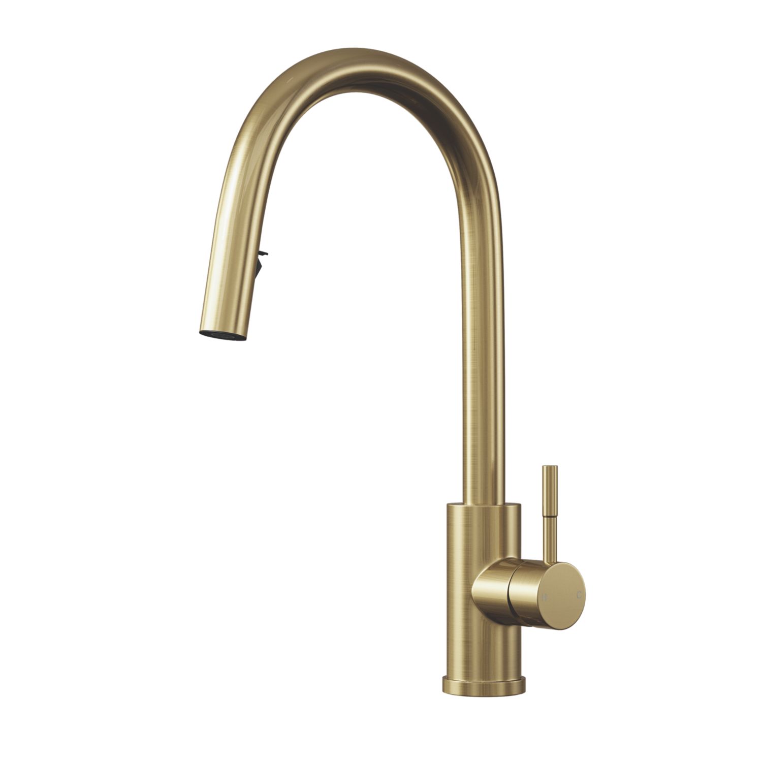 ETAL Velia Concealed Pull-Out Kitchen Mixer Tap Brushed Brass (512FJ)