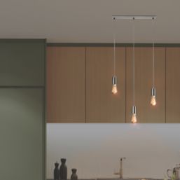 Knightsbridge  Contemporary Style 3-Light Bar Pendant Brushed Chrome