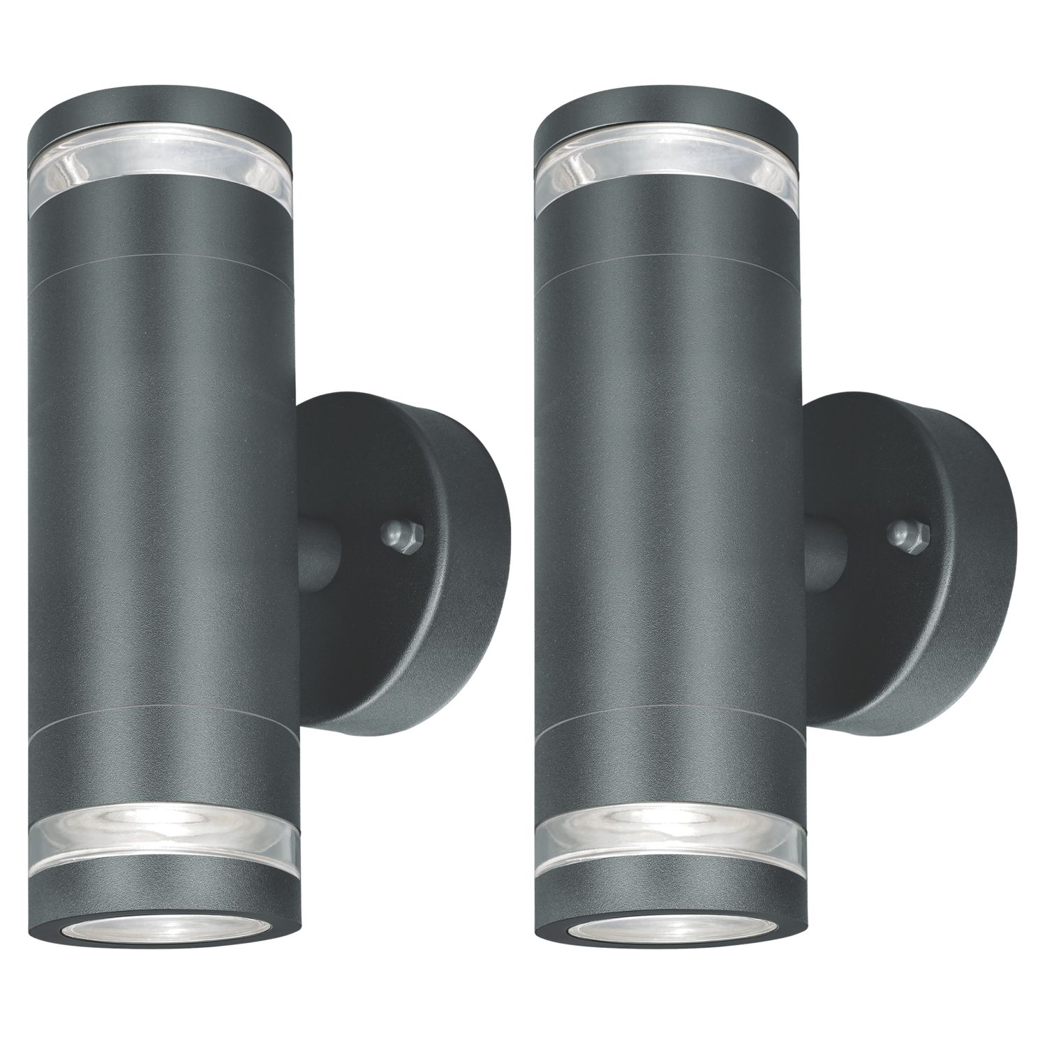 4lite WiZ Marinus Outdoor LED Bi-Directional Smart Wall Lights Anthracite Grey 10W 2x350lm (512GR)