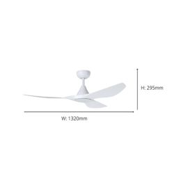 Eglo Portsea LED 1320mm Ceiling Fan Light Matt White 19W 2300lm