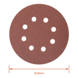 Titan   80 Grit 8-Hole Punched Multi-Material Sanding Sheets 125mm x 125mm 5 Pack