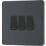 British General Evolve 20 A  16AX 3-Gang 2-Way Light Switch  Grey with Black Inserts