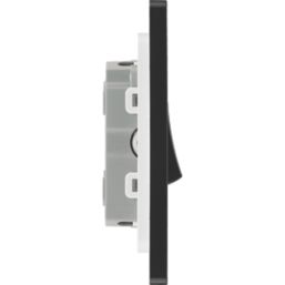 British General Evolve 20 A  16AX 3-Gang 2-Way Light Switch  Grey with Black Inserts