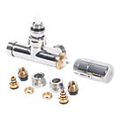 Terma Integrated Chrome Angled Thermostatic TRV with Immersion Tube L/S  1/2" x 15mm