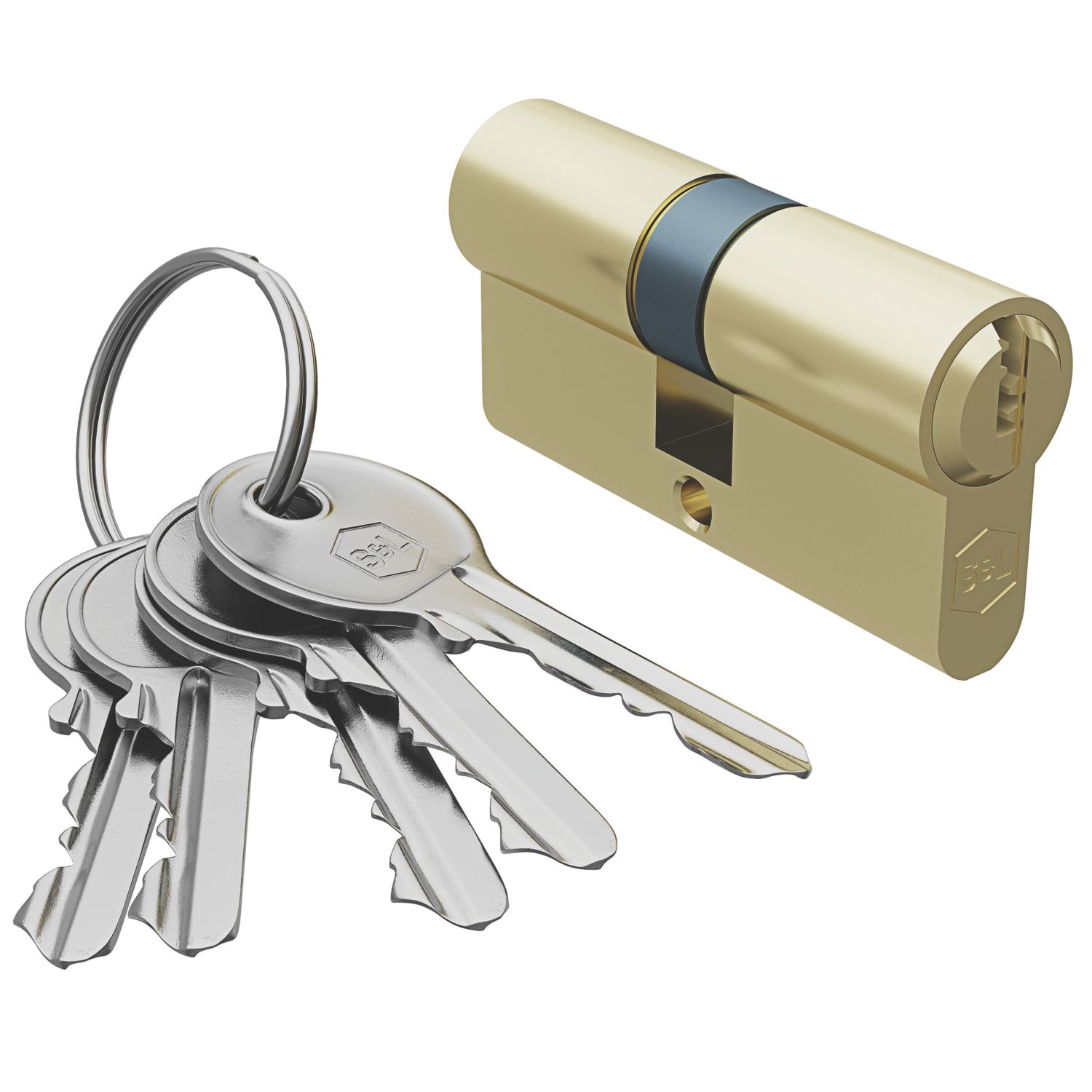 Smith & Locke 6-Pin Double Cylinder Lock 40-40 (80mm) Polished Brass (512TE)