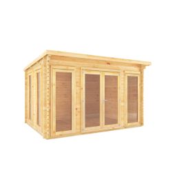 Mercia Studio 12' 6" x 9' (Nominal) Pent Timber Log Cabin