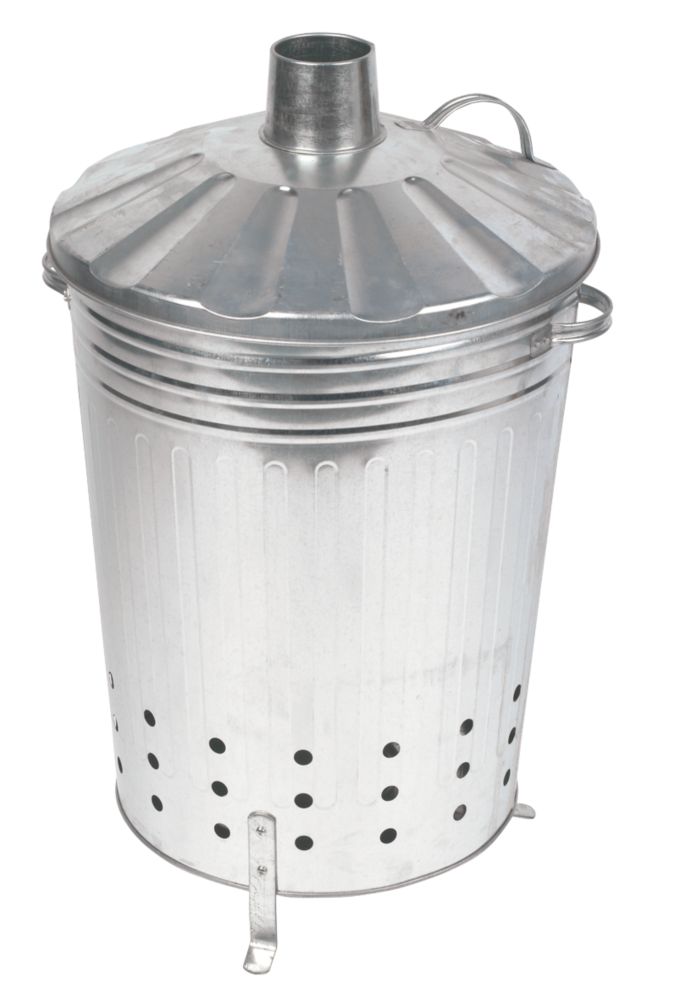 Plow Hearth Galvanized Metal Garden Incinerator With Lid, 58% OFF