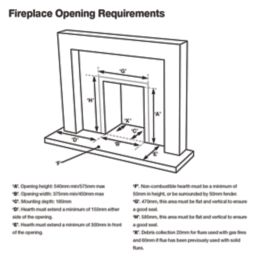 Focal Point Soho Black Rotary Control Inset Gas Full Depth Fire 485mm x 180mm x 596mm