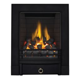 Focal Point Soho Black Rotary Control Inset Gas Full Depth Fire 485mm x 180mm x 596mm