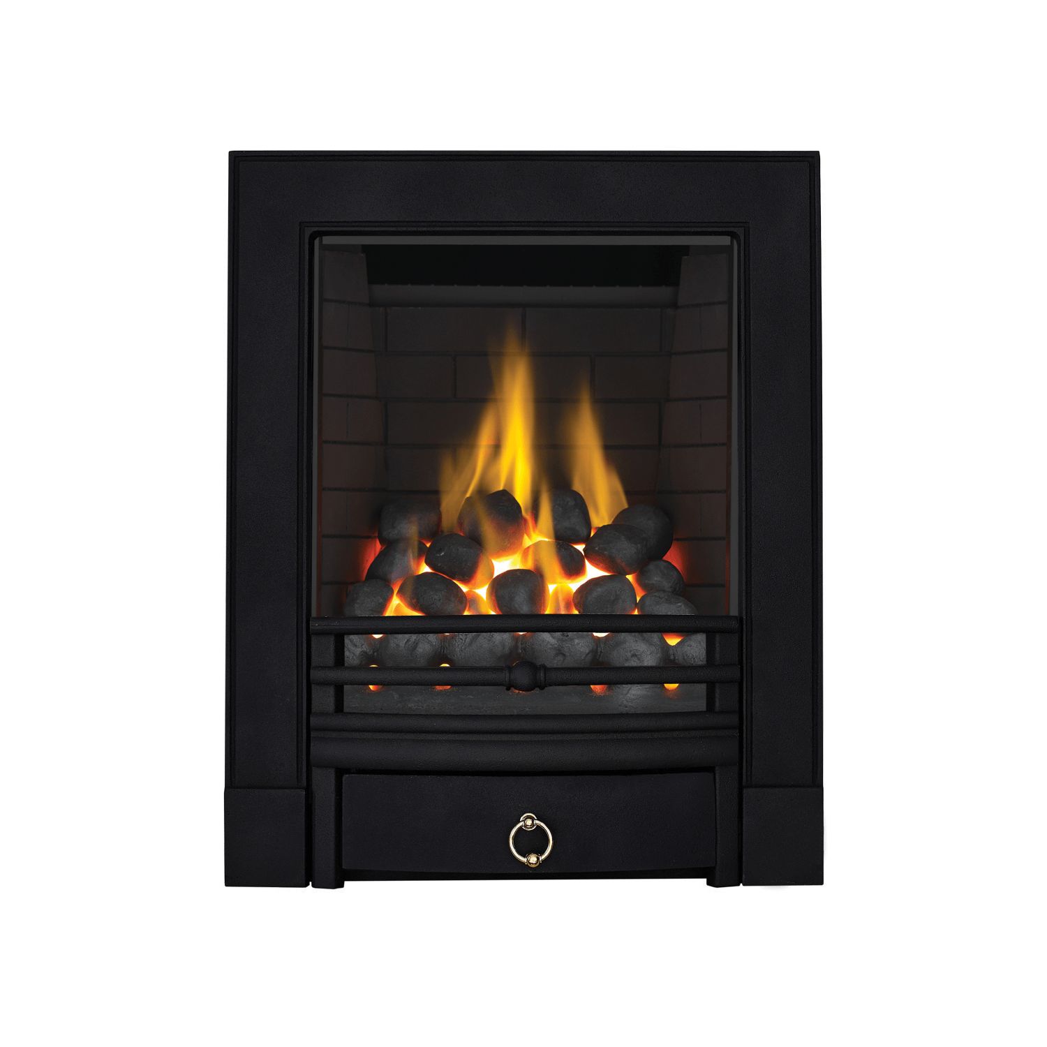 Focal Point Soho Black Rotary Control Inset Gas Full Depth Fire 485mm x 180mm x 596mm (51362)