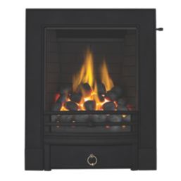 Focal Point Soho Black Slide Control Inset Gas Full Depth Fire 485mm x 180mm x 596mm