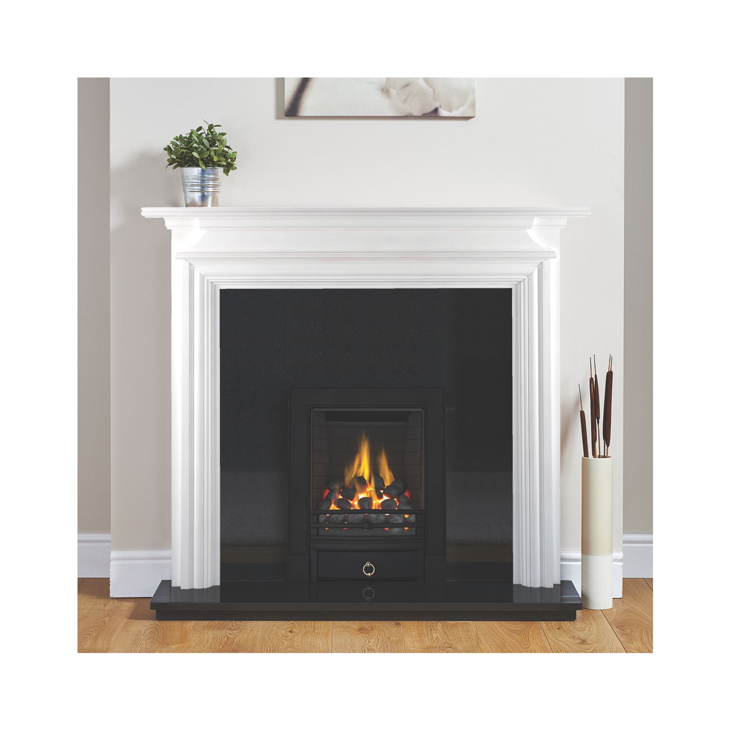 Focal Point Soho Black Slide Control Inset Gas Full Depth Fire 485mm x 180mm x 596mm (51380)