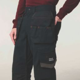 Hard Yakka Raptor Active Holster Work Trousers Black 36" W 32.5" L