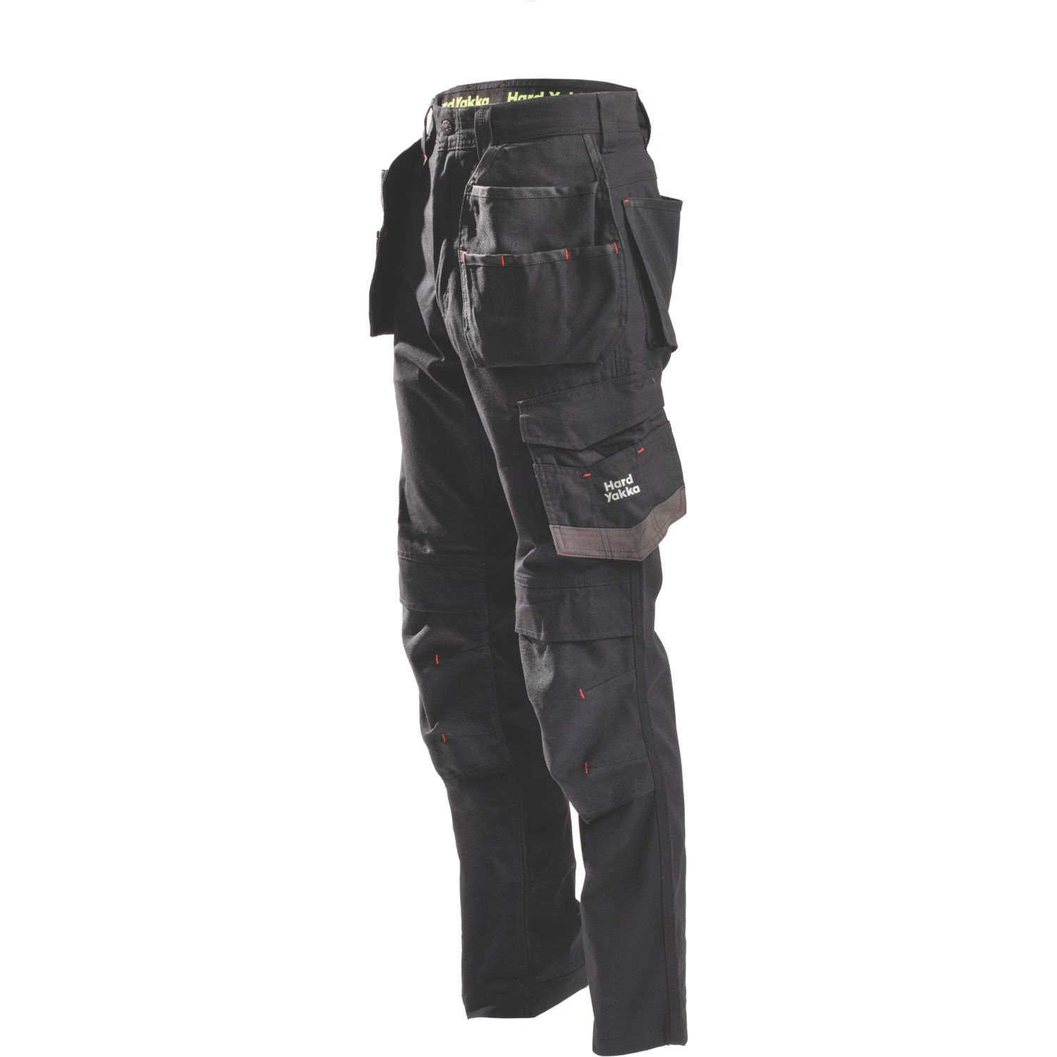 Hard Yakka Raptor Active Holster Work Trousers Black 36" W 32.5" L (513AY)