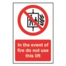 Essentials  Non Photoluminescent "Fire Do Not Use Lift" Sign 200mm x 300mm