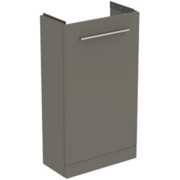 Ideal Standard i.life S Floorstanding Washbasin Unit with Chrome Handle & Basin Matt Quartz Grey 410mm x 205mm x 845mm