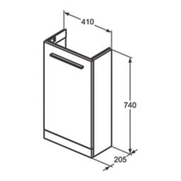 Ideal Standard i.life S Floorstanding Washbasin Unit with Chrome Handle & Basin Matt Quartz Grey 410mm x 205mm x 845mm