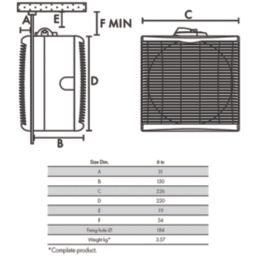 Vent-Axia W161110 152mm (6") Axial Commercial Extractor Fan  Soft-Tone Grey 220-240V