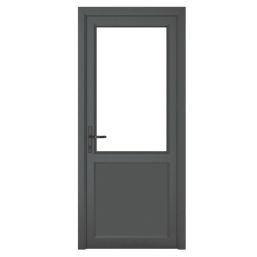 Crystal  1-Panel 1-Clear Light Right-Handed Anthracite Grey uPVC Back Door 2090mm x 920mm