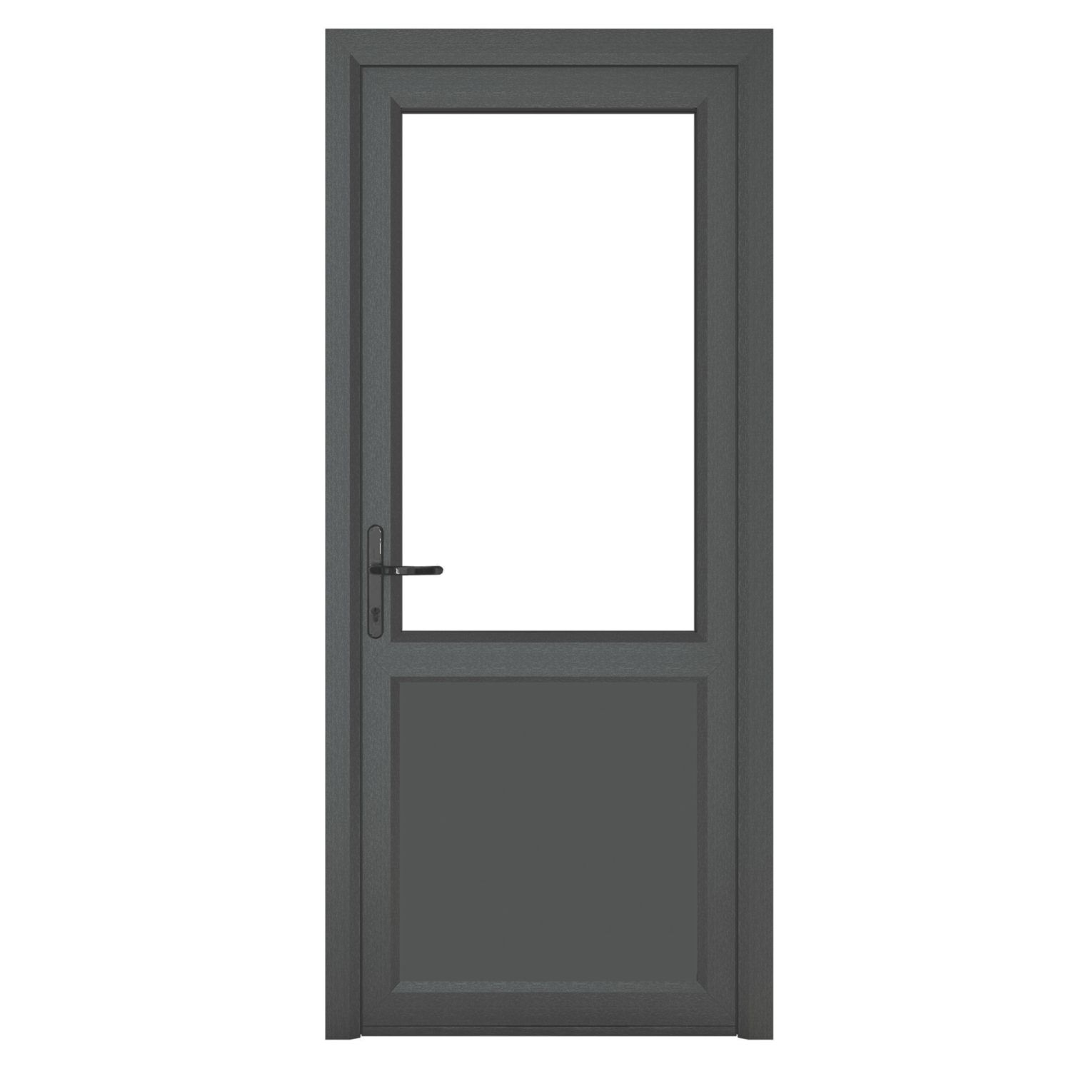 Crystal 1-Panel 1-Clear Light Right-Handed Anthracite Grey uPVC Back Door 2090mm x 920mm (513JP)