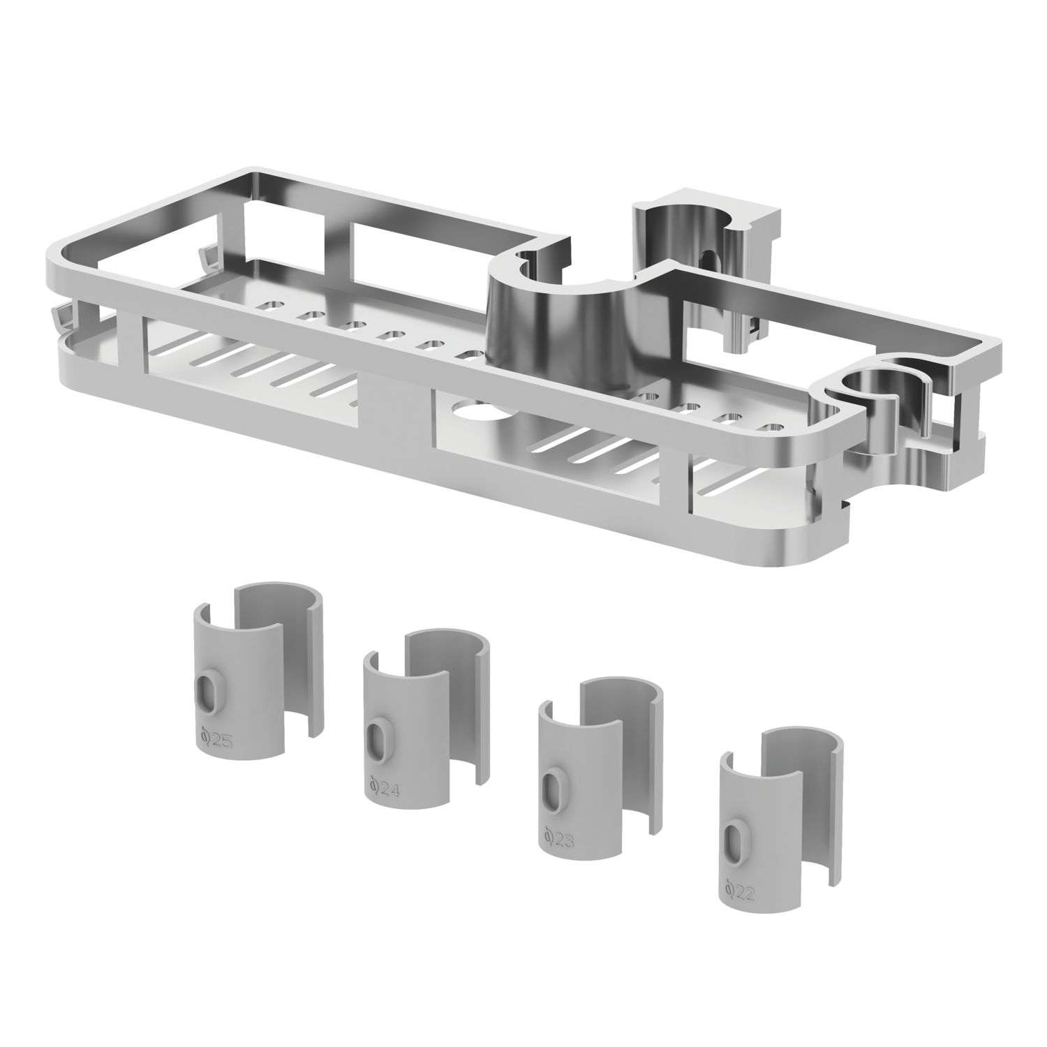 Swirl Universal Shelf With Shower Head Holder Chrome 286mm (513KF)