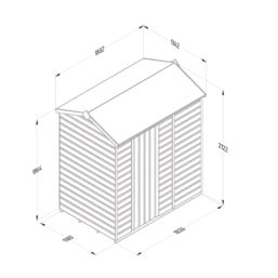 Forest Beckwood 6' x 4' (Nominal) Reverse Apex Shiplap Timber Shed
