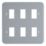 Contactum  6-Module Grid Metal Clad Faceplate