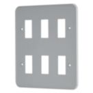 Contactum  6-Module Grid Metal Clad Faceplate