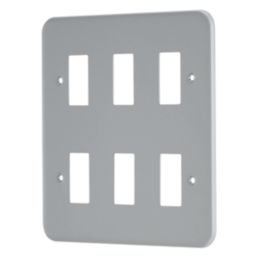 Contactum  6-Module Grid Metal Clad Faceplate