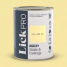 LickPro Max+ 1Ltr Yellow 01 Matt Emulsion  Paint