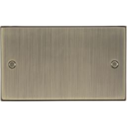 Knightsbridge  2-Gang Blanking Plate Antique Brass