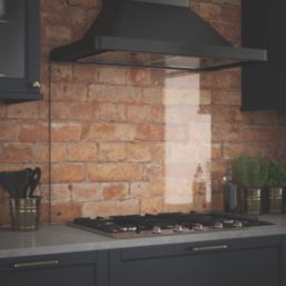 Splashback  Clear with Brass Caps Kitchen Splashback 900mm x 700mm x 6mm