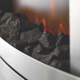 Focal Point Lulworth Stainless Steel Remote Control Inset Electric Fire 482mm x 153mm x 592mm