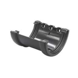 FloPlast Cast Iron Effect uPVC Half Round Union Bracket Black 112mm