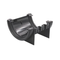 FloPlast Cast Iron Effect uPVC Half Round Union Bracket Black 112mm