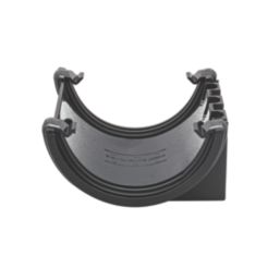 FloPlast Cast Iron Effect uPVC Half Round Union Bracket Black 112mm