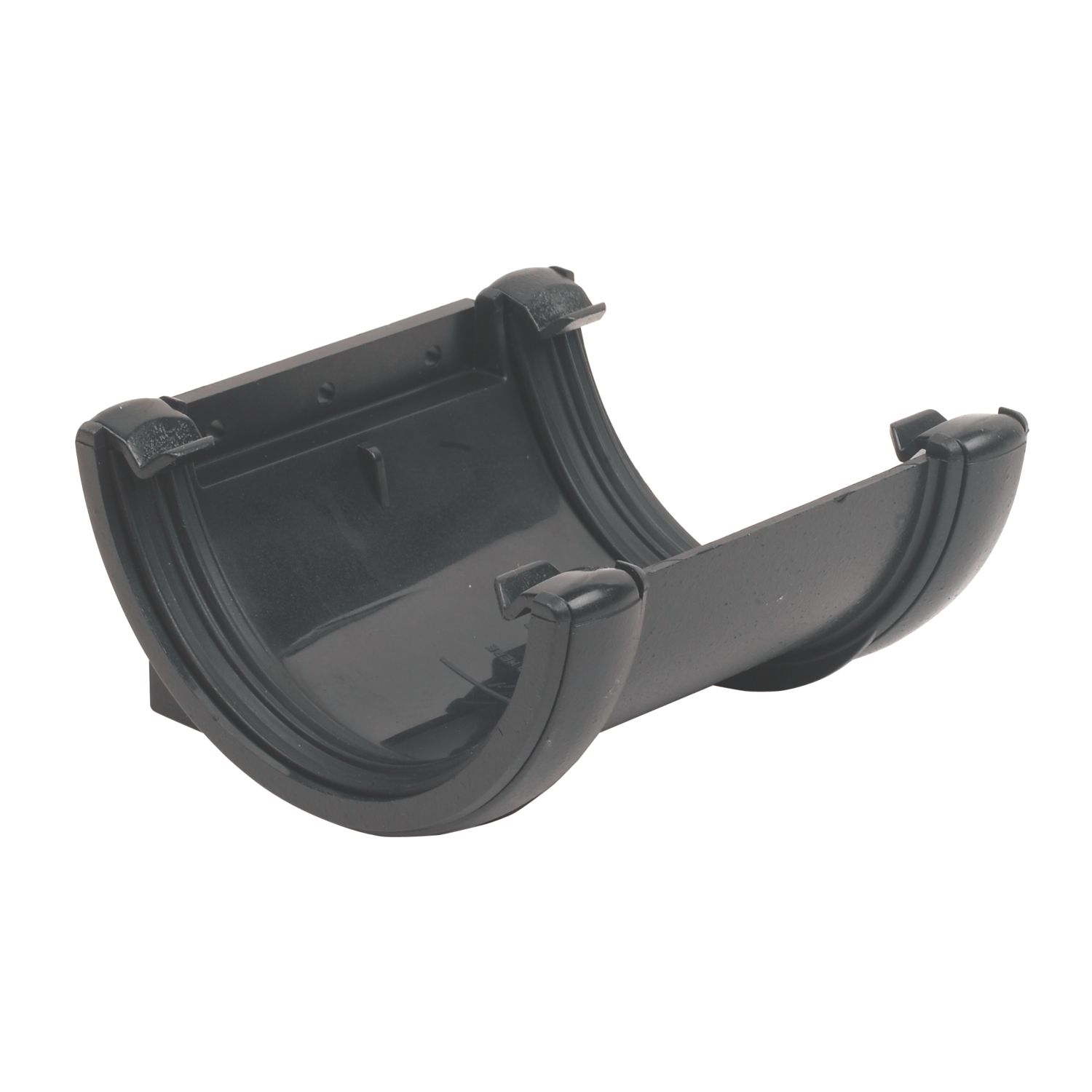 FloPlast Cast Iron Effect uPVC Half Round Union Bracket Black 112mm (51474)