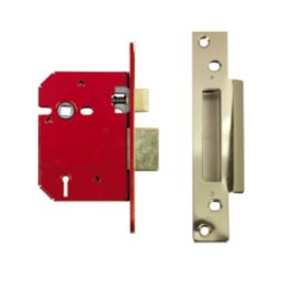 ERA Fire Rated  Brass Effect BS 5-Lever Mortice Sashlock 76mm Case - 56mm Backset
