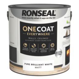 Ronseal 2.5Ltr Pure Brilliant White Matt Emulsion Multi Surface Paint
