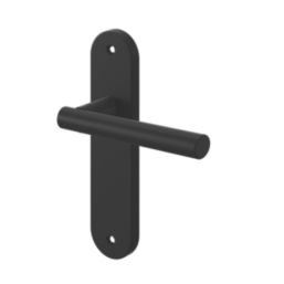 Cooke & Lewis Asker Fire Rated Latch Lever on Backplate Handle Pair Matt Black