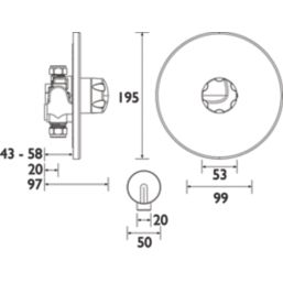 Bristan Handwheel Concealed Single Outlet Thermostatic Chrome-Plated Shower Valve