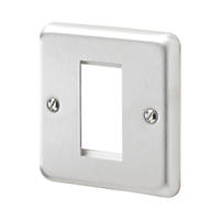 MK Albany Plus 1-Module Modular Light Switch Surround Brushed Stainless Steel