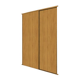 Spacepro Classic 2-Door Sliding Wardrobe Door Kit Oak Frame Oak Panel 1489mm x 2260mm
