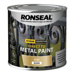 Ronseal 250ml Metallic Gold Gloss Anti Corrosive Metal Paint