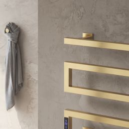 Reina 510mm x 500mm 324BTU Brass Flat Electric Towel Radiator