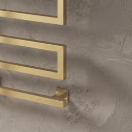 Reina 510mm x 500mm 324BTU Brass Flat Electric Towel Radiator