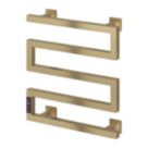 Reina 510mm x 500mm 324BTU Brass Flat Electric Towel Radiator