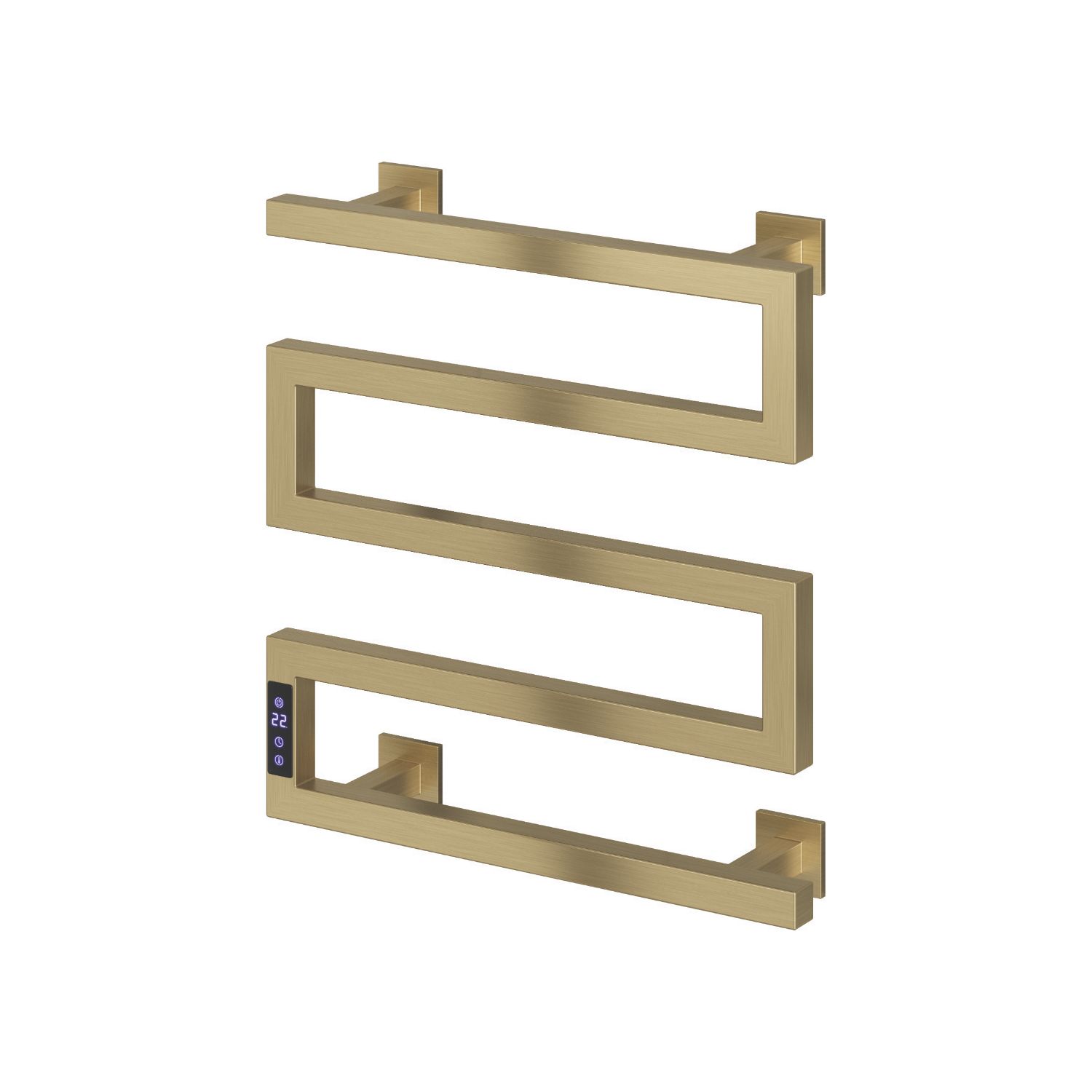 Reina 510mm x 500mm 324BTU Brass Flat Electric Towel Radiator (514LH)
