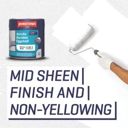 Johnstones Trade 2.5Ltr Brilliant White Eggshell Mid-Sheen Acrylic Multi Surface Paint