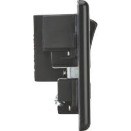 Knightsbridge  13A 1-Gang SP Switched Socket + 4.0A 20W 2-Outlet Type A & C USB Charger Matt Black with Black Inserts